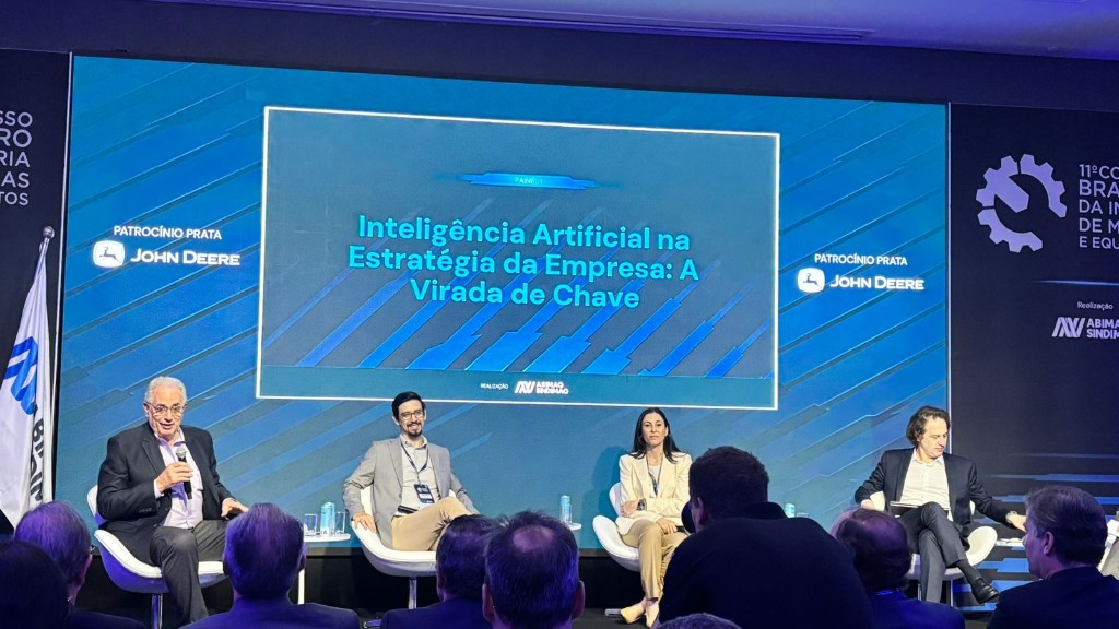 Painel do 11º Congresso Brasileiro da Indústria de Máquinas e Equipamentos, com o tema Inteligência Artificial na Estratégia da Empresa: A Virada de Chave; realização Abimaq e Sindimaq