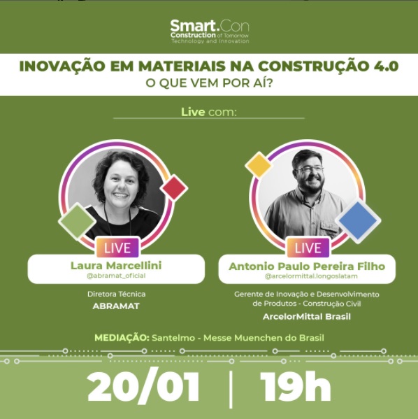 Smart.Con realiza live sobre Inovação em Materiais na Construção 4.0.