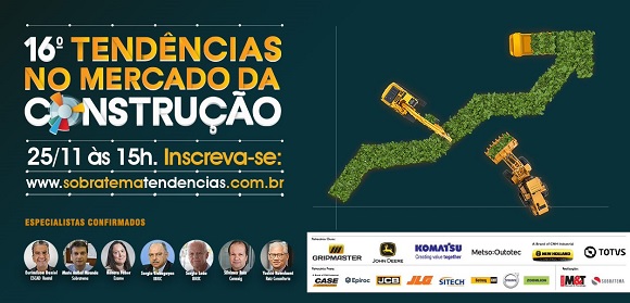 Tendências no Mercado da Construção apresenta dados inéditos do mercado de máquinas e avaliações sobre ESG nesta quinta (25)