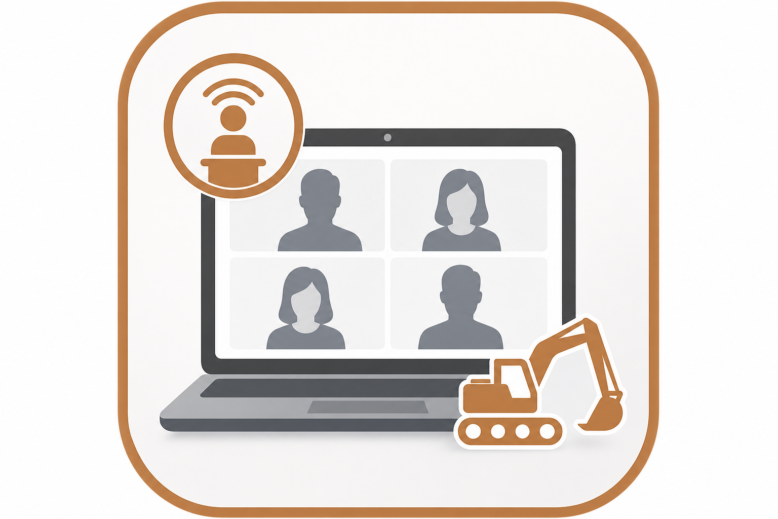 Ícone: sessão online e equipamentos